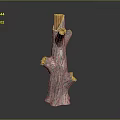 Wooden Stone Decorative Ornament Featuring Stump Shape And Natural Bark Texture Design