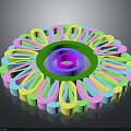 Colorful Vibrant Plant With Flower Like Petals And Central Purple Green Rings