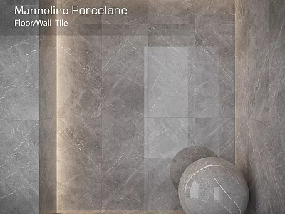 Marmolino Pancelane Floor Wall Tile With Gray Marble Texture For Interior Design 3d model
