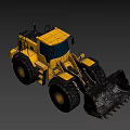 Yellow Heavy Duty Construction Loader With Large Tires And Front Bucket