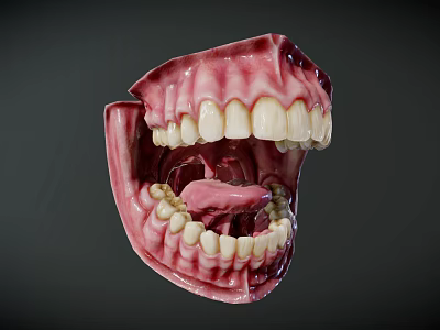 Human Oral Cavity Anatomical Model With Teeth Gums And Tongue Structure 3d model