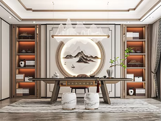 New Chinese Style Study 3d model