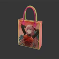 Vibrant Pink Shopping Bag With Anime Character Print And Stylish Design