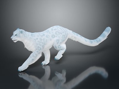 Modern leopard snow leopard 3d model