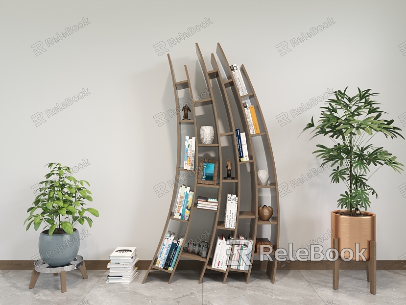 Modern Bookshelf Creative Art Bookshelf Decorative Cabinet model