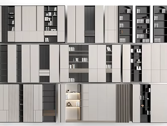 Modern Bookcase Wall Cabinet Display Cabinet Bookshelf 3d model