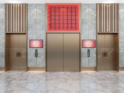 Light Luxury Elevator 3d model