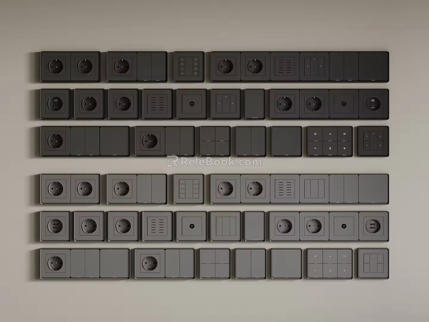 Modern switch socket 3d model