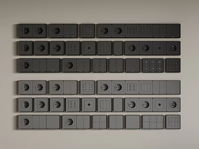 Variety Of Switch Panels With Different Designs And Arrangements 3d model