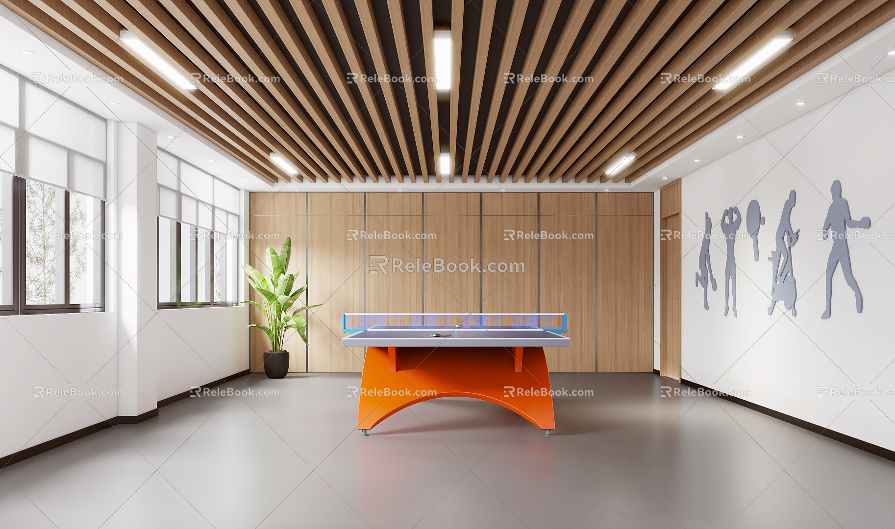 Modern Table Tennis Room Table Tennis Hall 3d model