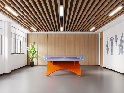 Modern Table Tennis Room Table Tennis Hall 3d model