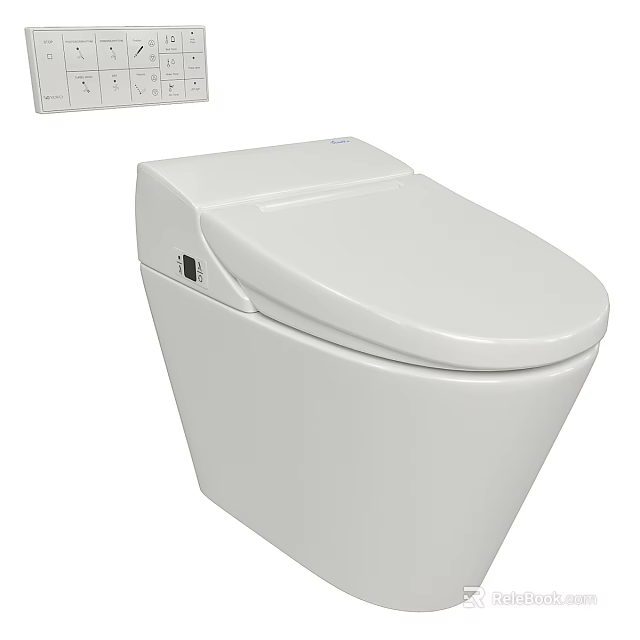 Smart Modern Toilet With Automatic Flush White Ceramic Finish And Sleek Design 3d model 