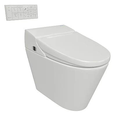 Smart Modern Toilet With Automatic Flush White Ceramic Finish And Sleek Design 3d model