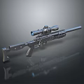 High Precision Modern Sniper Rifle With Tactical Scope And Long Barrel 3d model