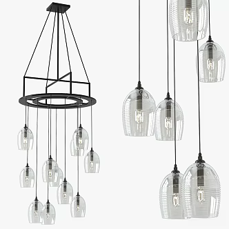 Modern chandelier holly hunting 3d model
