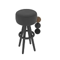 Stylish Modern Bar Stool With Brown Leather Seat And Black Metal Legs Design