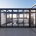 Modern Villa Balcony Design With Glass Railings Outdoor Seating And Potted Plants