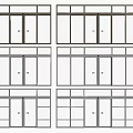 Various Window Door Frame Designs With Glass Panels And Metal Grid Patterns 3d model