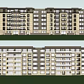 Multi-storey residence in modern residential area 3d model