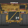 Caterpillar Yellow Dump Truck With Large Tires Number 3 And Tipping Bed