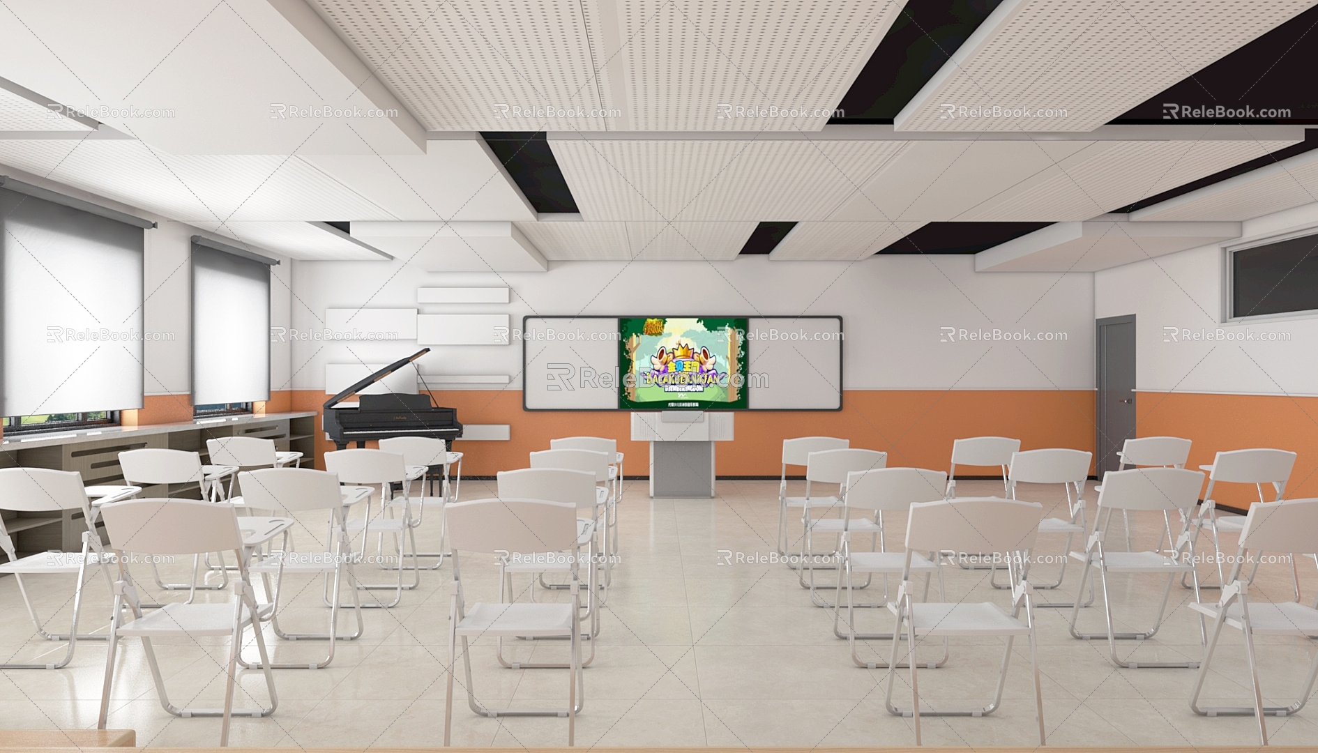 Modern Music Classroom Classroom 3d model