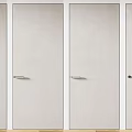 Modern Light Gray Hinged Doors With Minimalist Design And Metal Handles