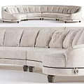 Elegant Light Colored Sectional Sofa With Decorative Pillows And Metal Legs