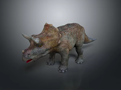 Detailed Triceratops Dinosaur Model With Realistic Textured Skin And Horns 3d model
