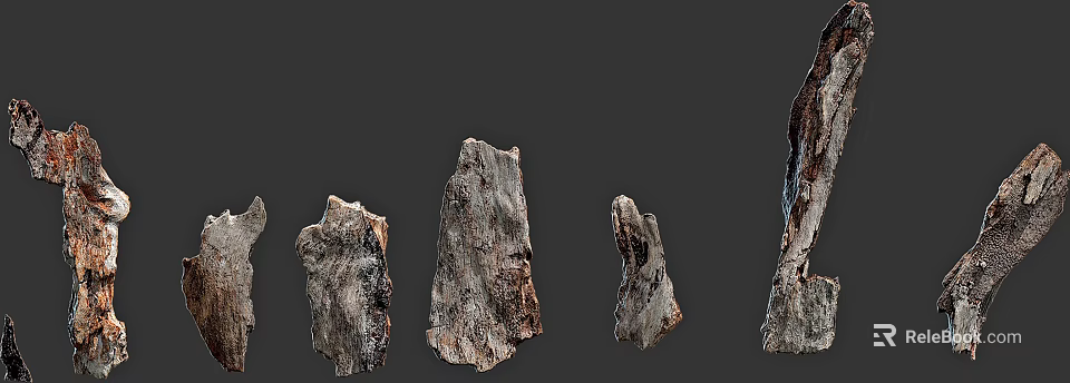 Stone And Wood Decorative Pieces For Home Interior Design Projects 3d model