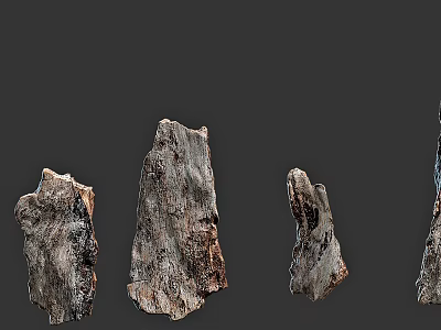 Stone And Wood Decorative Pieces For Home Interior Design Projects 3d model