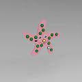 Cute Pink Starfish With Green Dots And Smiling Face Design