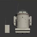 White Robot Character With Dome Head Antenna And Stable Base Structure Design