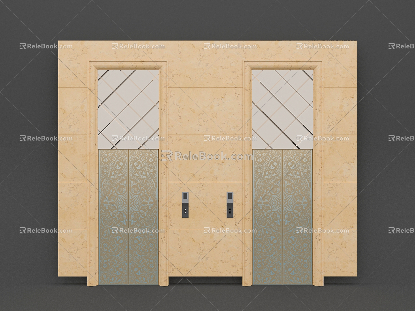 Modern Stainless Steel Door Jane European Elevator Automatic Door Stainless Steel Swing Door 3d model