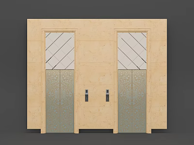 Modern Stainless Steel Door Jane European Elevator Automatic Door Stainless Steel Swing Door 3d model