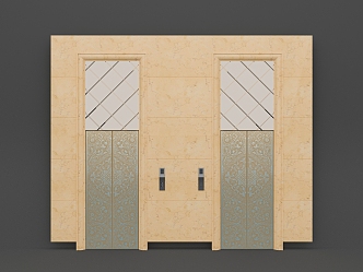 Modern Stainless Steel Door Jane European Elevator Automatic Door Stainless Steel Swing Door 3d model