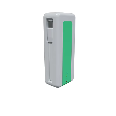 Sleek White And Green Portable Device With Indicator Lights And Top Port 3d model