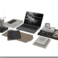 Modern Laptop Desktop Setup With Sleek Design Smartphone Books Mug And Flowers