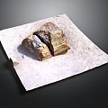 Split Wood Stone Material With Natural Texture And Surface Details On White Paper