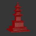 Traditional Multi Tiered Stone Pagoda Structure With Layered Roofs And Sturdy Base
