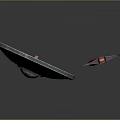 Medieval Weapons Featuring Colorful Painted Shield Ornate Battle Axe With Red Handle And Metal Details