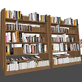 Modern Bookshelf Library Bookcase Books 3d model