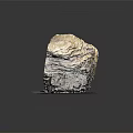 Wooden Stone Exhibiting Wavy Layered Texture in Brown Yellow Color on Display Mat