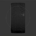 Car Tire With Silver Alloy Wheel Red Brake Calipers And Reflection On Dark Surface