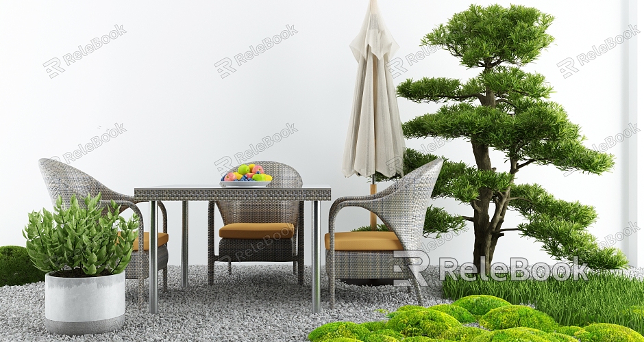 Modern outdoor table and chair courtyard leisure seat model