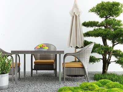 Modern outdoor table and chair courtyard leisure seat model