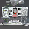 Futuristic Inflatable Model Display With Transparent Structure And Connected Installations 3d model