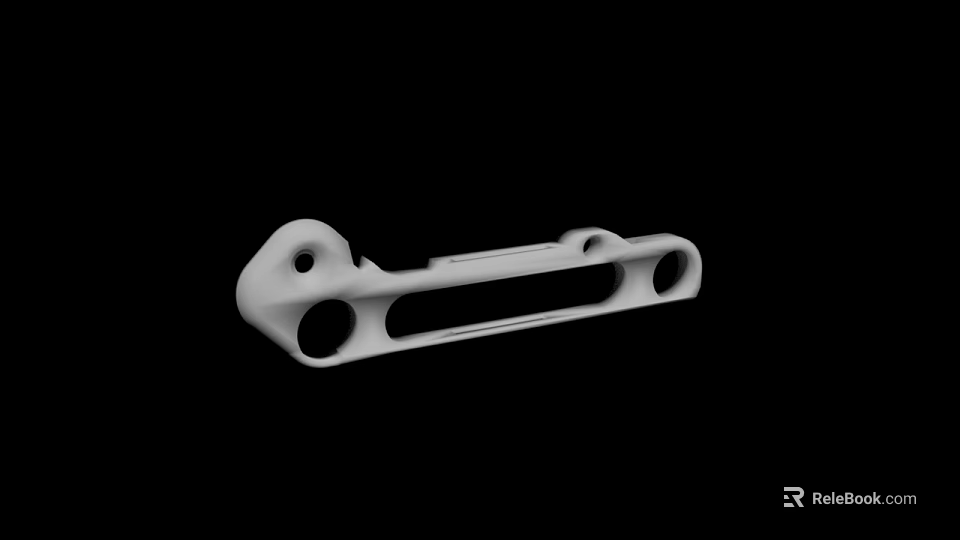 White Elongated Structural Component With Multiple Holes And Smooth Surface Features 3d model