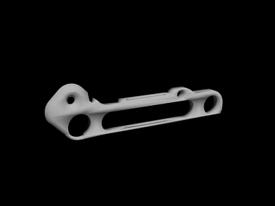 White Elongated Structural Component With Multiple Holes And Smooth Surface Features 3d model