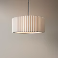 Modern White Pleated Circular Chandelier With Soft Fabric Lighting Shade