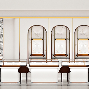 Light Luxury Jewelry Store Jewelry Display Cabinet 3d model